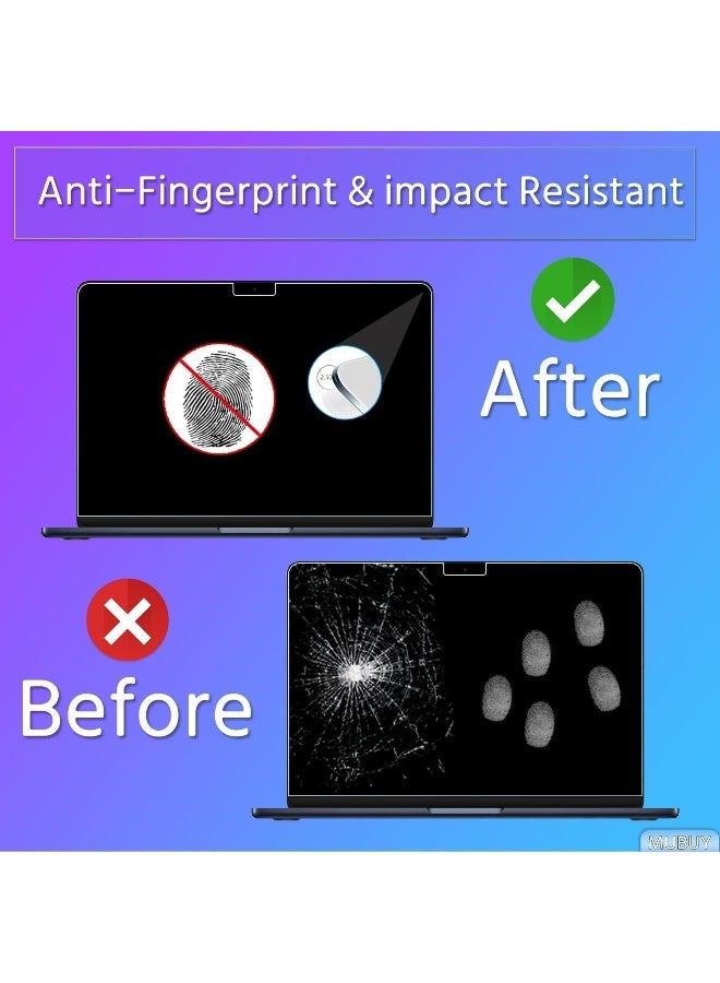 empered Glass Screen Protector for 2025-2022 MacBook Air M4 M3 M2 13.6" ( A3113 ), MacBook Air 13 M4 M3 M2 Chip Screen Protector [9H Hardness Tempered Glass] [No bubbles] - Image 5